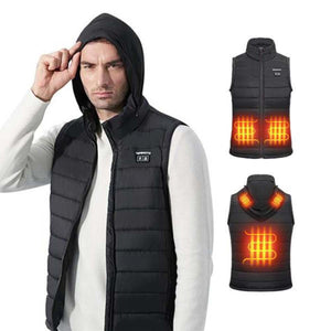 Kemimoto Men's Heated Vest with Heated Hood (Size L)
