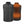 Black quilted heated vest showing front view and back view with glowing orange heating elements
