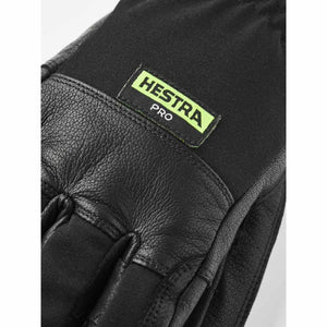 Black Hestra Pro glove with leather and fabric construction