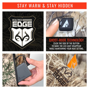 ActionHeat apparel features Realtree Edge camouflage and Ghost Mode technology to hide LED lights