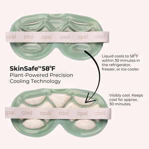 Opal Cool eye mask showing cooling technology features and usage instructions
