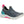 Muck grey slip on shoe with pink pull tab and teal heel detail