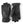 Hestra black leather gloves with grey ribbed knit cuffs