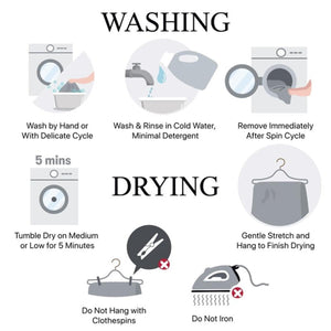 Beautyrest washing and drying care instructions infographic