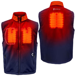 Gerbing heated vest showing front and back heating elements