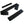 Three black elastic straps with hook and loop fasteners