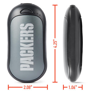 ActionHeat Packers branded hand warmer with dimensions shown in inches