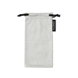 Smith branded grey microfiber eyewear pouch with drawstring closure