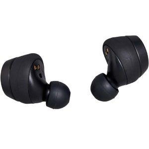 Pair of black wireless in-ear headphones