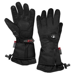 ActionHeat black battery heated gloves with adjustable wrist straps and power button