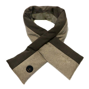 Thermrup brown and beige heated scarf with power button