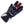 Black and white leather motorcycle glove with red accents and carbon fiber knuckle protection
