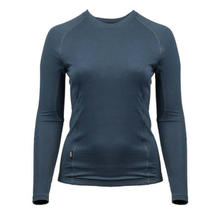 Blue long sleeve crew neck base layer top