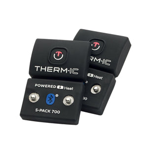Two black Sidas Therm-ic S-Pack 700 battery packs with Bluetooth connectivity