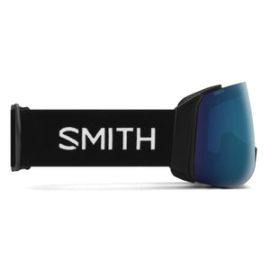 Smith Optics snow goggles with black strap and blue reflective lens