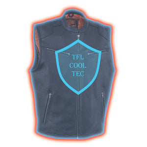 Milwaukee Leather Men's Zipper Front Leather Vest with Cool Technology