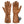 Pair of tan leather heated gloves with battery pack and control button