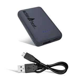ActionHeat portable power bank with USB charging cable