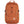 Fjallraven orange backpack with front bungee cord system and logo patch