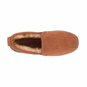Cloud Nine Sheepskin brown suede slipper with sheepskin lining viewed from above