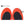 Red and black shoe insoles with size guide markings and scissors icon