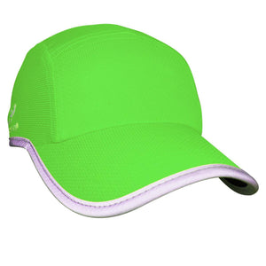Headsweats neon green performance running cap with reflective trim