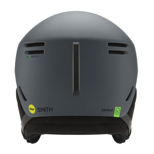 Back view of Smith Optics Method MIPS snow helmet in matte grey