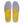 Pair of grey and yellow shoe insoles with textured surface and heel cushioning