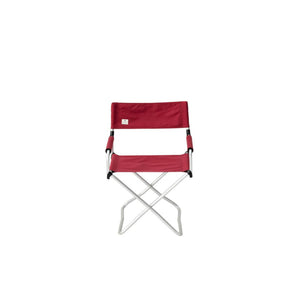 Snow Peak red folding director chair with silver metal frame