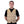 Man wearing a beige zippered cooling vest over a black t-shirt