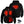 ActionHeat black heated hoodie showing heating element dimensions and battery pocket