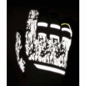 Lenz glove with reflective pattern on black background
