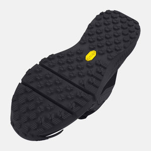 Under Armour black shoe outsole with Vibram tread pattern