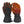 Pair of black heated gloves with visible heating element grid and power button on wrist