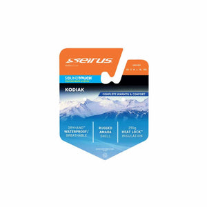 Seirus Kodiak touchscreen glove product packaging label