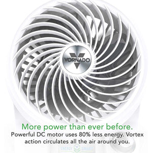 Vornado 133DC Energy Smart Compact Air Circulator Fan with Variable Speed Control - White