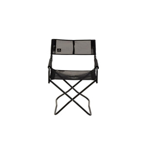 Snow Peak black folding director chair with mesh seat and backrest