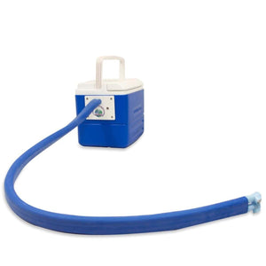 Polar Products blue and white portable cooling system with attached hose