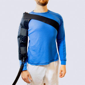 Polar Products shoulder cooling wrap worn on right arm