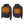 Radians black zip up hoodie showing front and back heating element zones