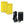 Two yellow portable batteries and a black wall charger with cable