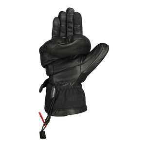 Seirus black leather mitten with textured palm and adjustable wrist strap
