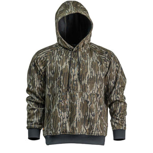 Mobile Warming camouflage hoodie with black hood lining and cuffs