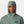 Man wearing a sage green Helly Hansen hooded jacket with HH logo