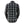 Back view of a grey and black buffalo plaid long sleeve button up shirt