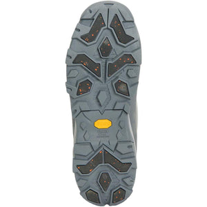 Muck boot grey and orange Vibram Arctic Grip rubber outsole tread pattern