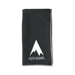 Black Alphacool microfiber cleaning cloth with white logo