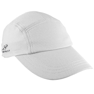 White Headsweats performance mesh running cap