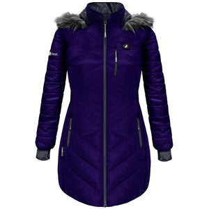 Open Box ActionHeat 5V Heated Long Puffer Jacket W/ Hood - Women's