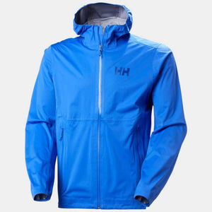 Helly Hansen blue hooded rain jacket with HH logo